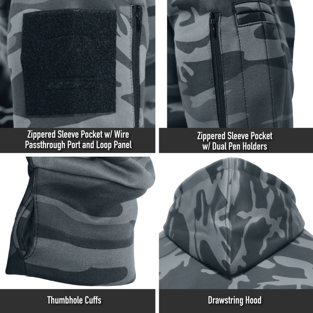 Rothco Concealed Carry Midnight Camo Hoodie (Midnight Black Camo) - Image 9