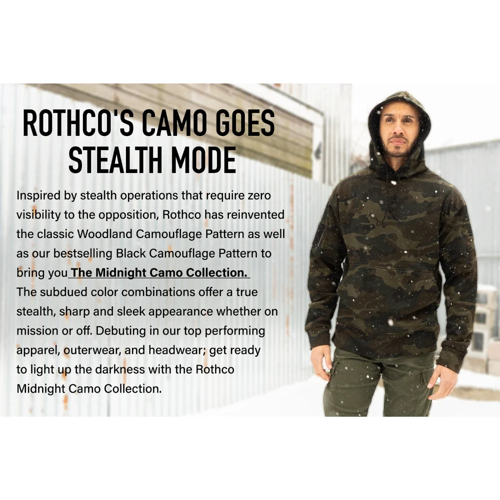 Rothco Concealed Carry Midnight Camo Hoodie (Midnight Woodland Camo) - Image 13