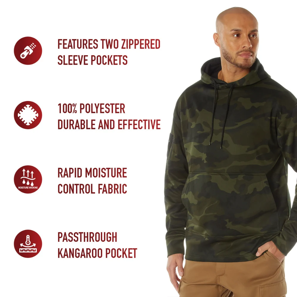 Rothco Concealed Carry Midnight Camo Hoodie (Midnight Woodland Camo) - Image 8