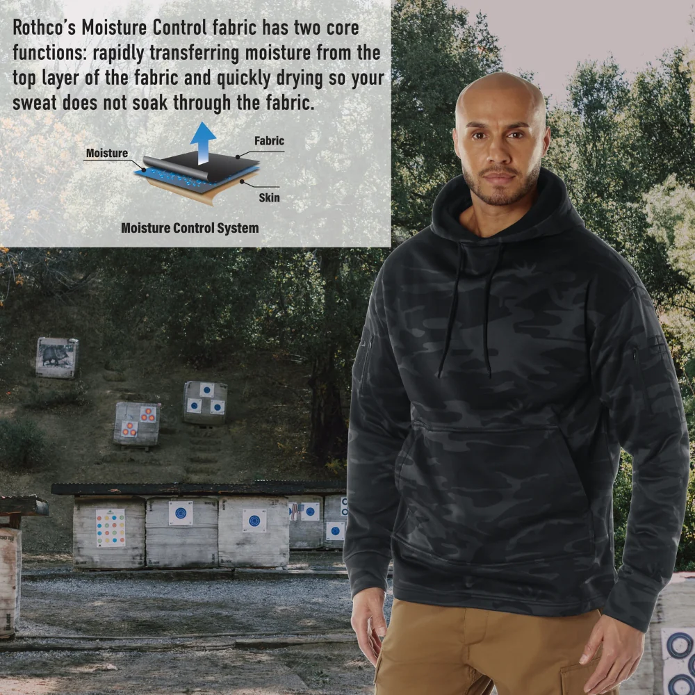 Rothco Concealed Carry Midnight Camo Hoodie (Midnight Woodland Camo) - Image 9