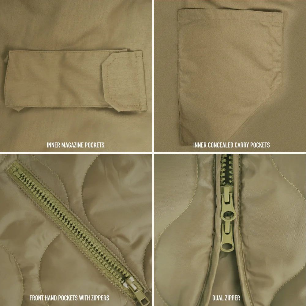 Rothco Concealed Carry Quilted Woobie Jacket (Olive Drab) - Image 8