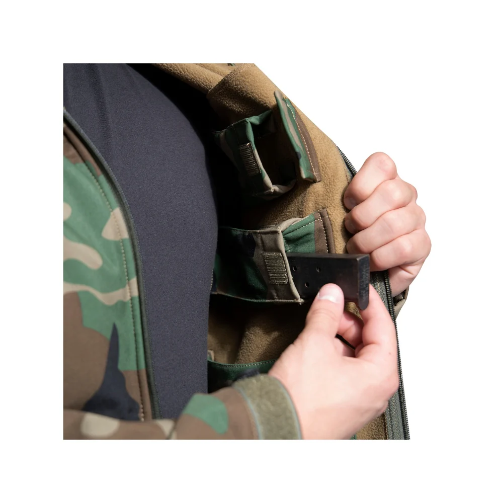 Rothco Concealed Carry Soft Shell Jacket (Woodland Camo) - Image 10