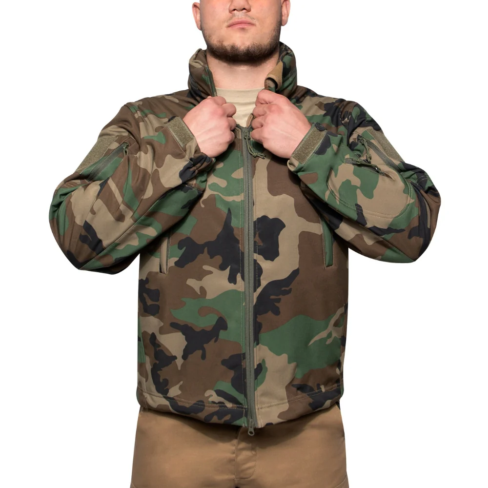 Rothco Concealed Carry Soft Shell Jacket (Woodland Camo) - Image 5