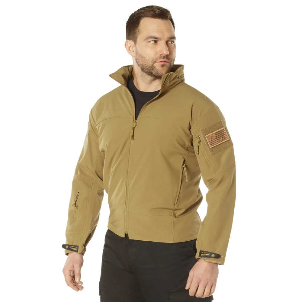 Rothco Covert Ops Lightweight Soft Shell Jacket (Coyote Brown) - Image 2