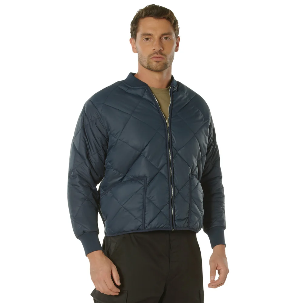 Rothco Diamond Nylon Quilted Flight Jacket (Navy Blue)