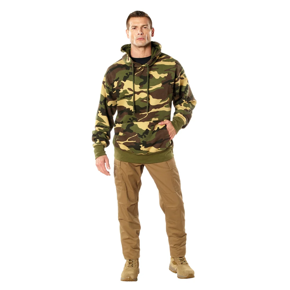Rothco Every Day Pullover Hooded Sweatshirt (Woodland Camo) - Image 2