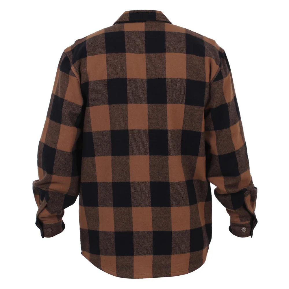 Rothco Extra Heavyweight Buffalo Plaid Flannel Shirt (Brown Plaid) - Image 4
