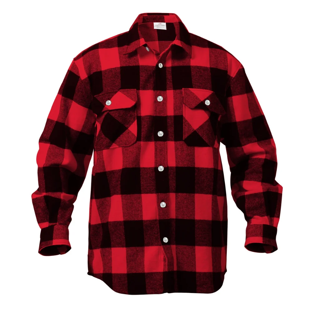 Rothco Extra Heavyweight Buffalo Plaid Flannel Shirt (Red Plaid)