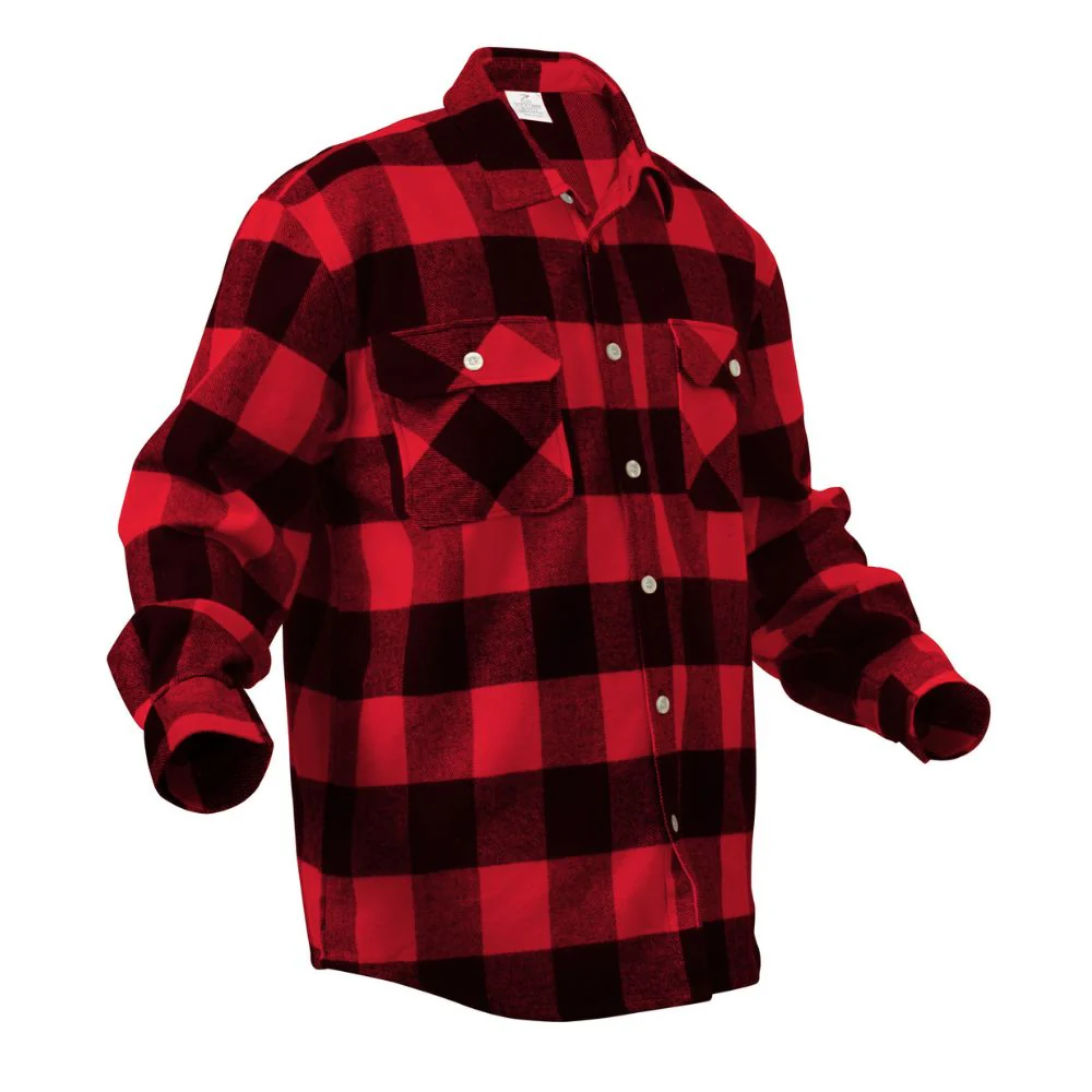 Rothco Extra Heavyweight Buffalo Plaid Flannel Shirt (Red Plaid) - Image 2