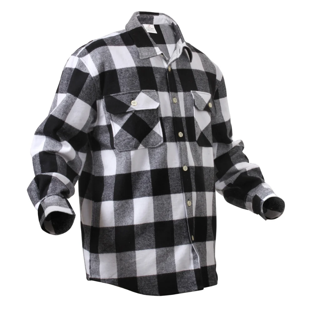 Rothco Extra Heavyweight Buffalo Plaid Flannel Shirt (White Plaid) - Image 2