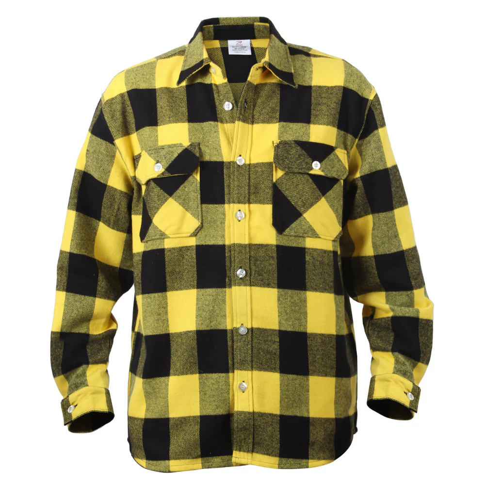 Rothco Extra Heavyweight Buffalo Plaid Flannel Shirt (Yellow Plaid)