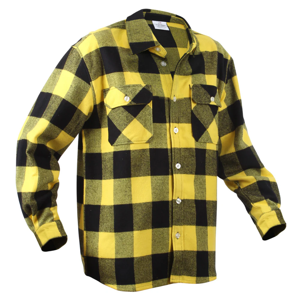 Rothco Extra Heavyweight Buffalo Plaid Flannel Shirt (Yellow Plaid) - Image 2