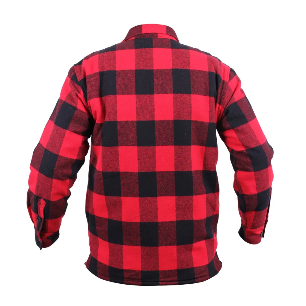 Rothco Extra Heavyweight Buffalo Plaid Sherpa Lined Flannel Shirts (Red) - Image 4