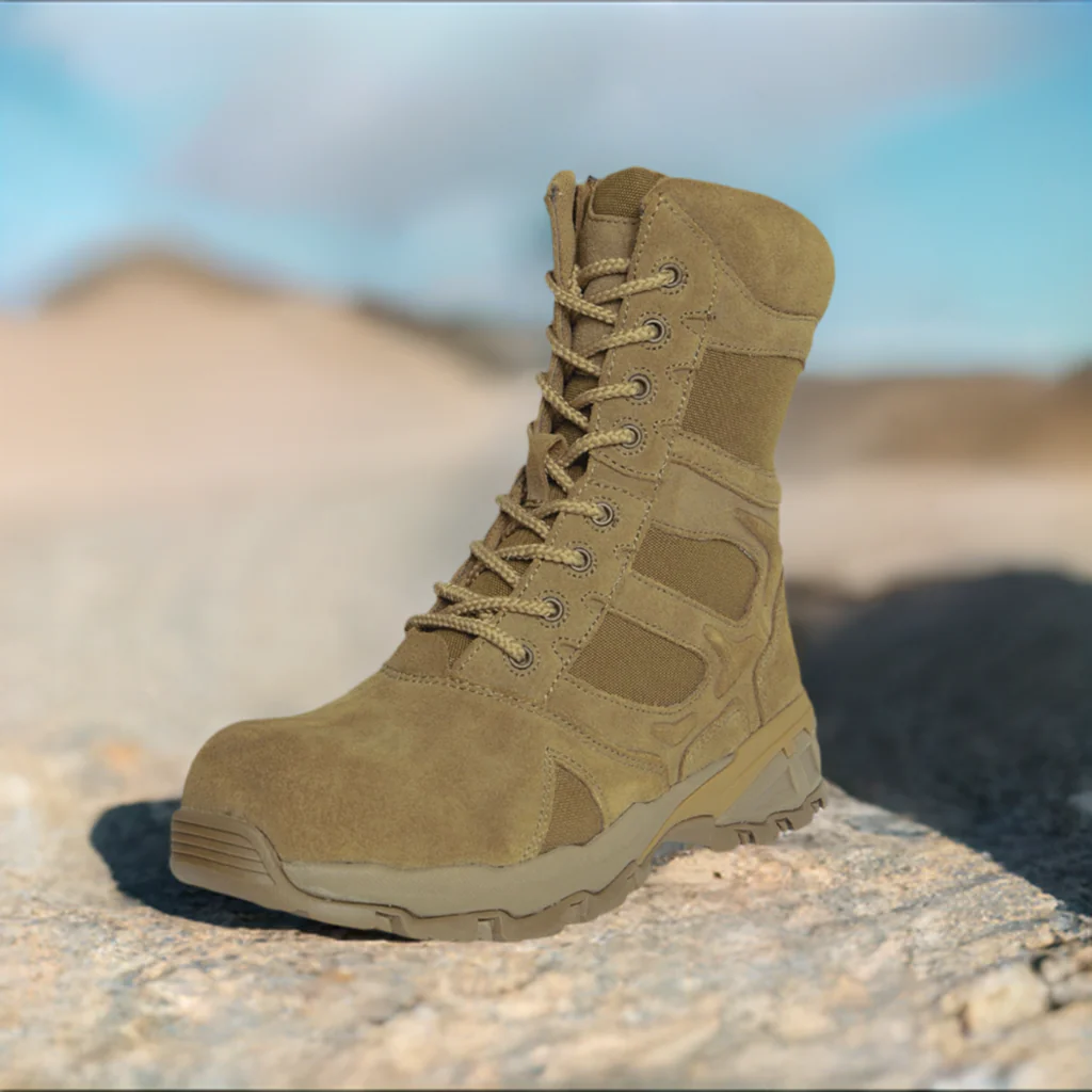 Rothco Forced Entry Composite Toe AR 670-1 Coyote Brown Side Zip Tactical Boot - 8 Inch