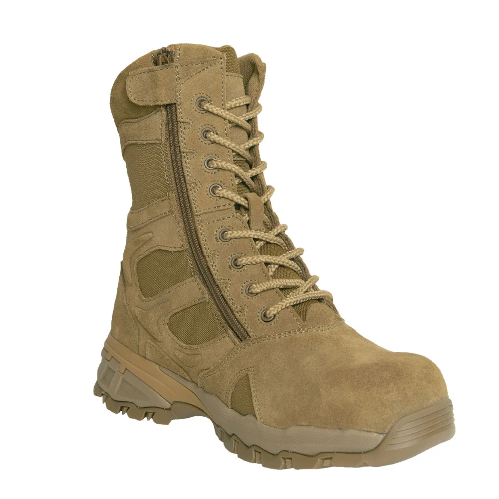 Rothco Forced Entry Composite Toe AR 670-1 Coyote Brown Side Zip Tactical Boot - 8 Inch - Image 2
