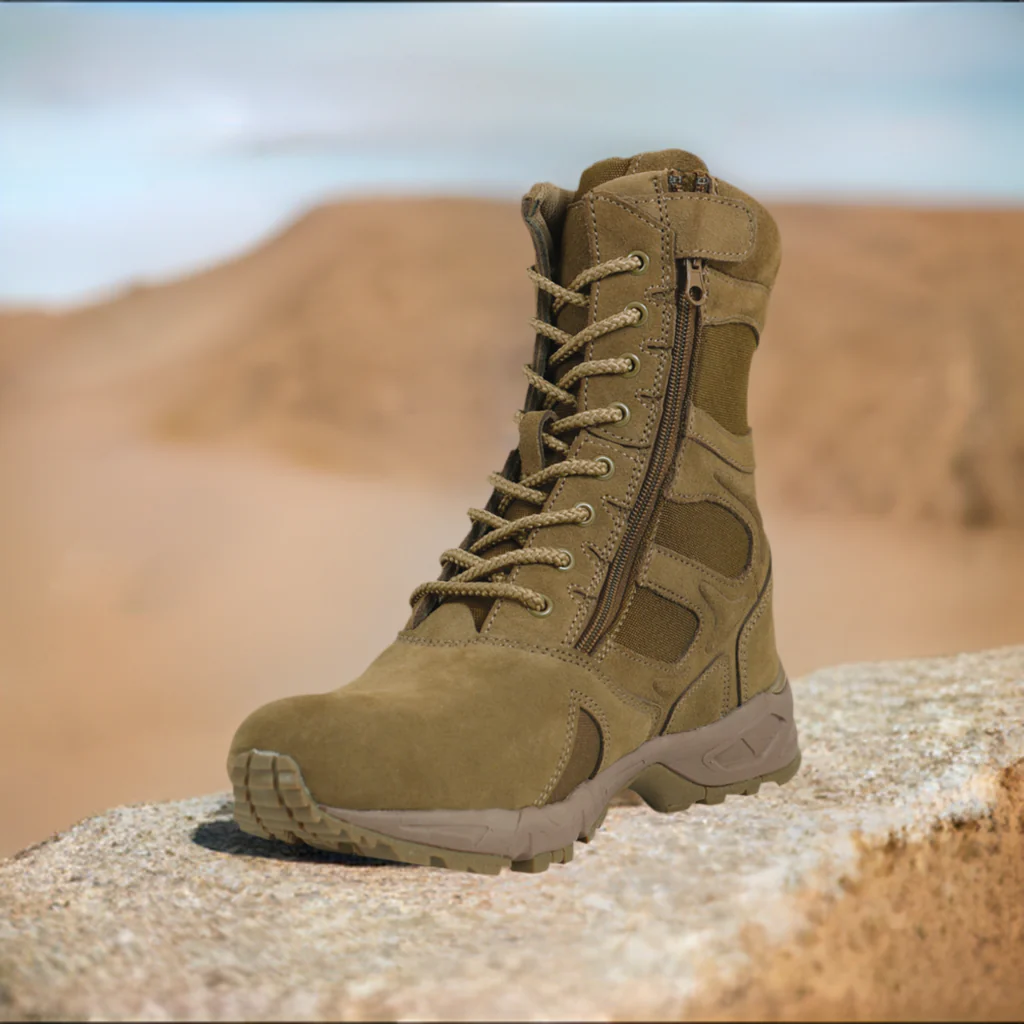 Rothco Forced Entry Deployment Boots With Side Zipper - 8 Inch (AR 670-1 Coyote Brown)