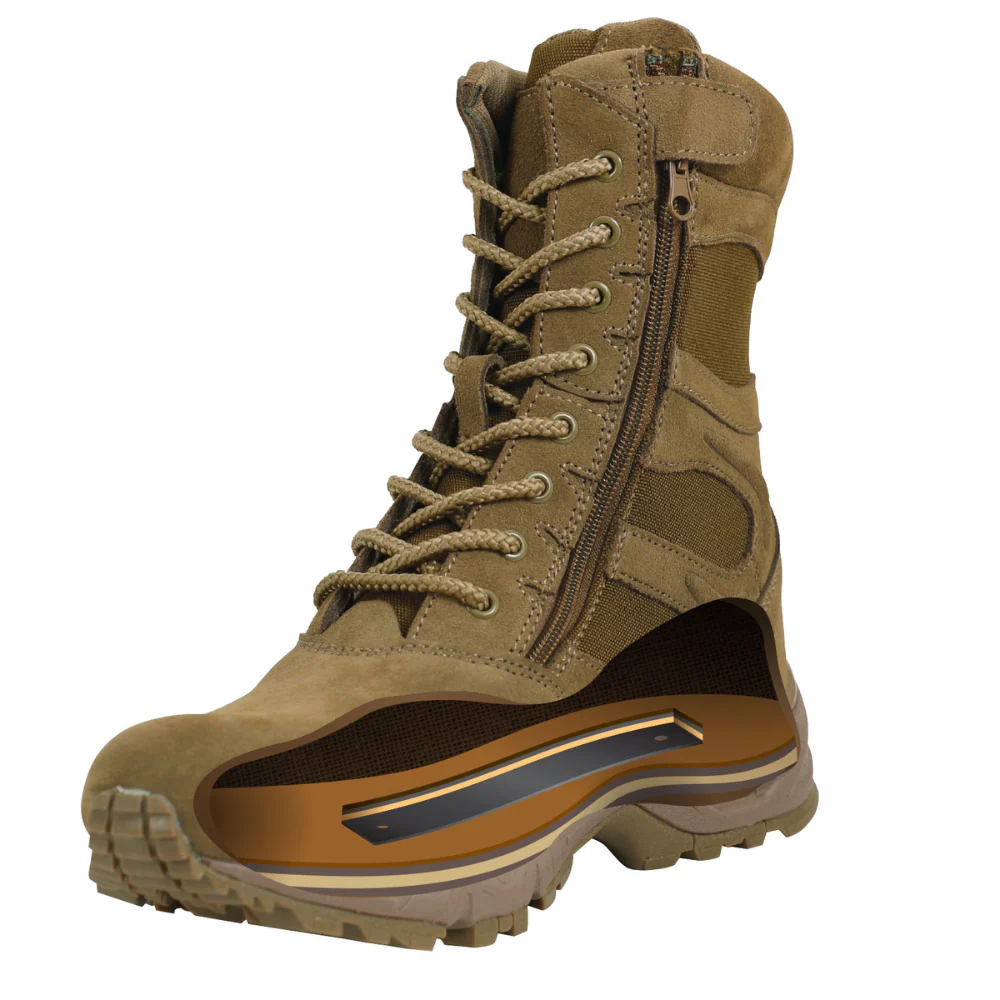 Rothco Forced Entry Deployment Boots With Side Zipper - 8 Inch (AR 670-1 Coyote Brown) - Image 2