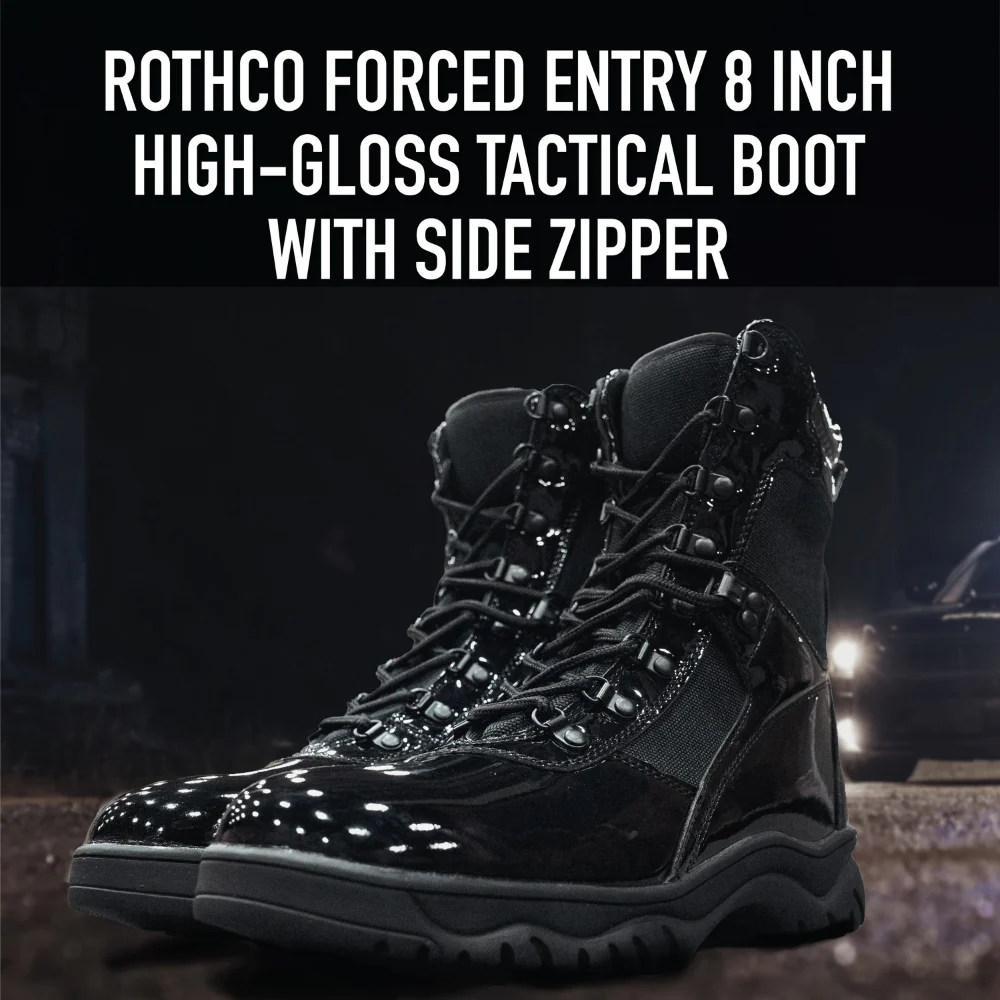 Rothco Forced Entry High-Gloss Tactical Boot with Side Zipper - 8 Inch - Image 7