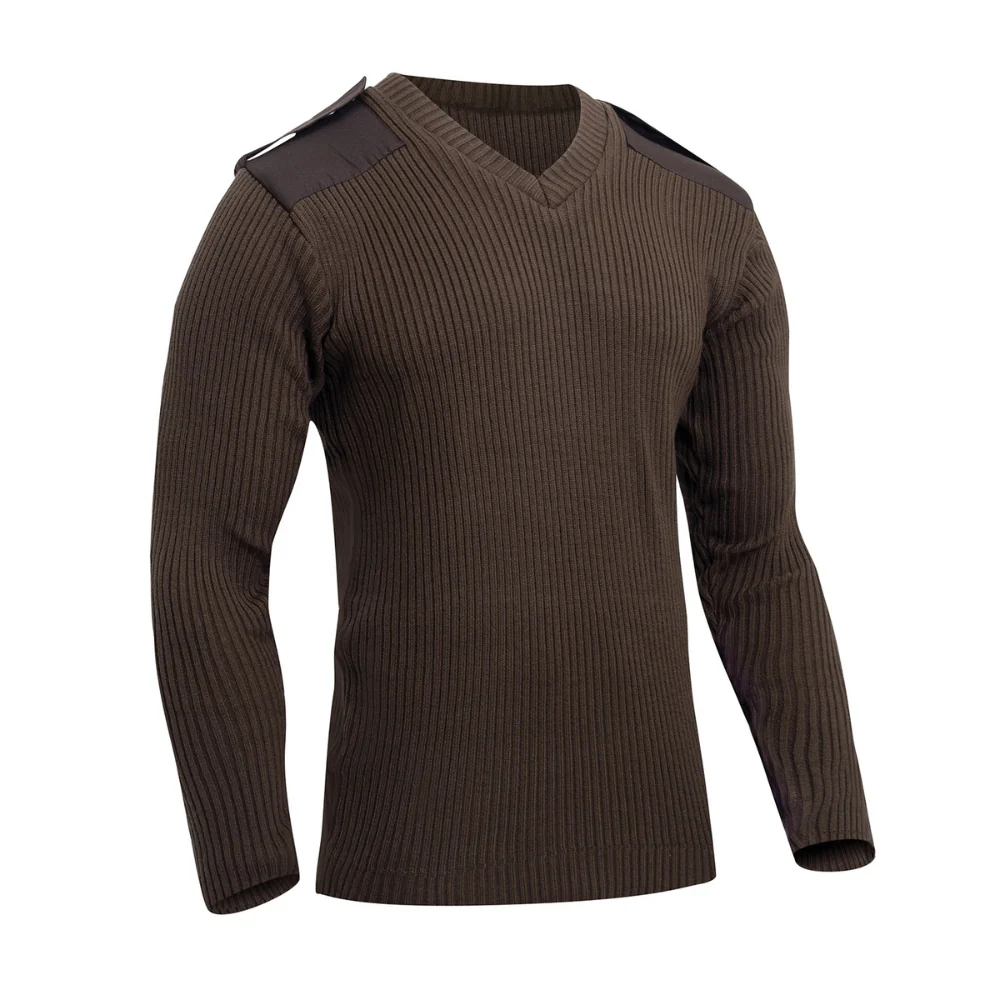 Rothco G.I. Style Acrylic V-Neck Sweater (Brown)