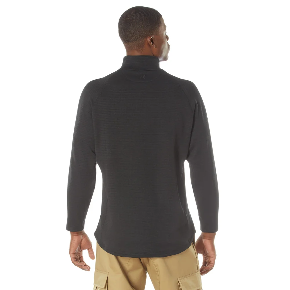 Rothco Grid Fleece Pullover (Black) - Image 3