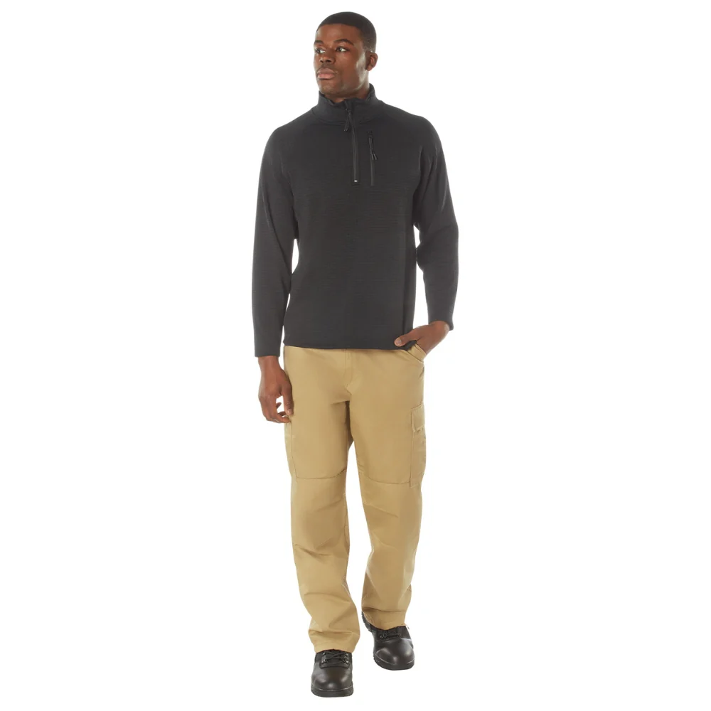 Rothco Grid Fleece Pullover (Black) - Image 4