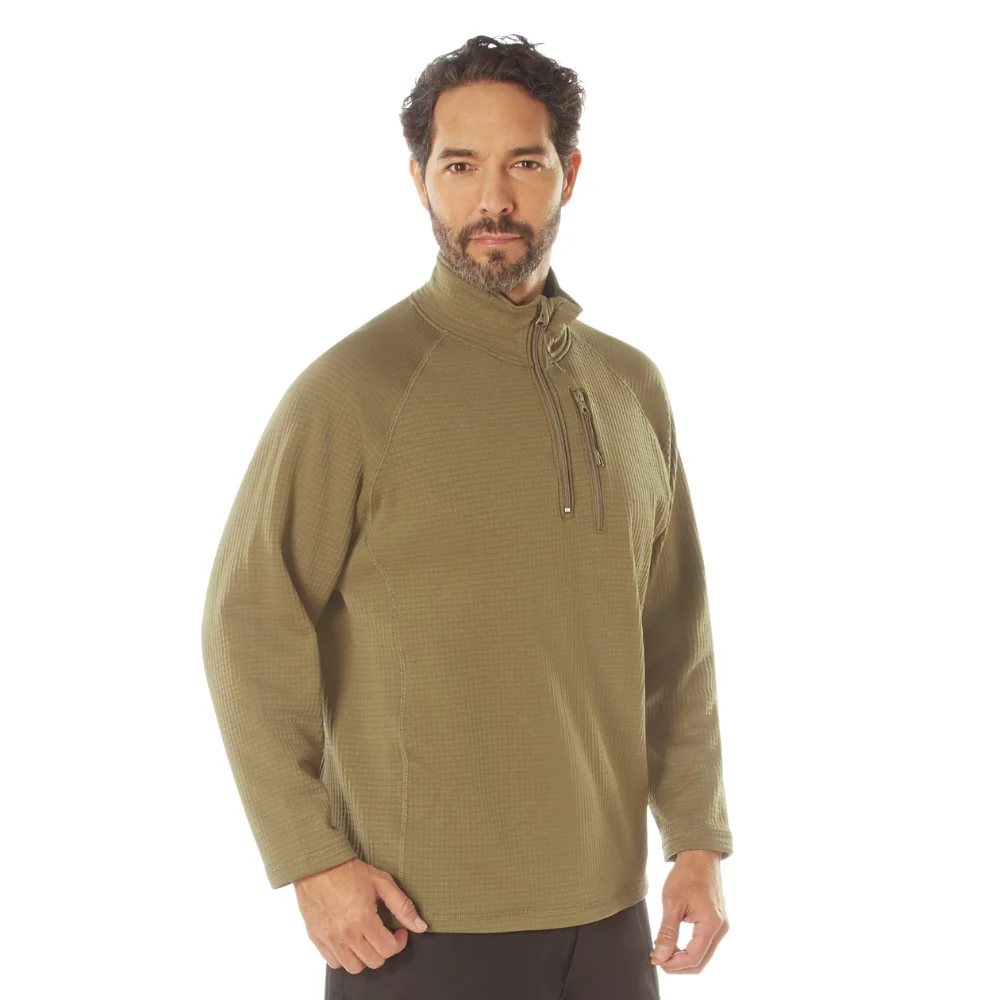 Rothco Grid Fleece Pullover (Coyote Brown) - Image 2