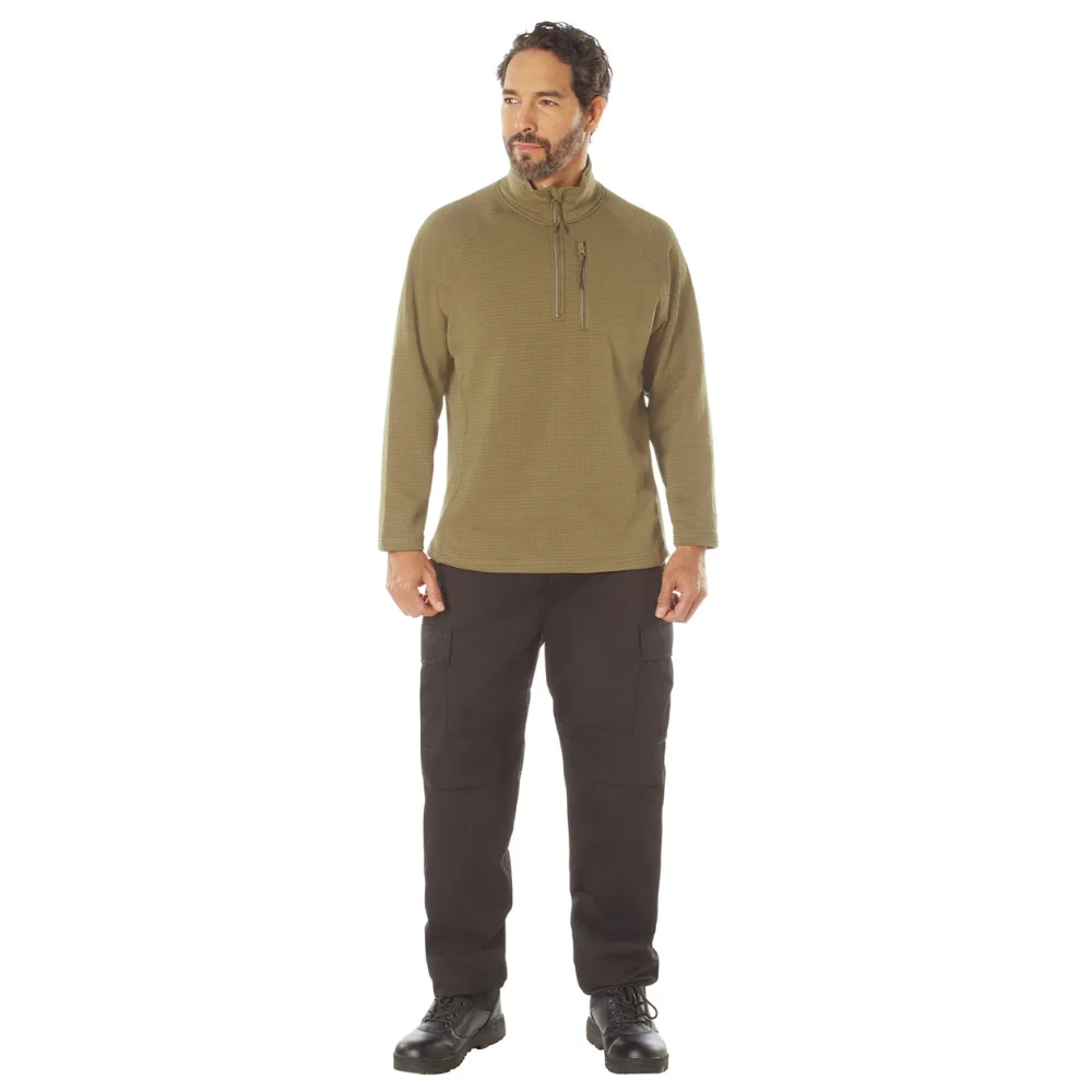 Rothco Grid Fleece Pullover (Coyote Brown) - Image 4