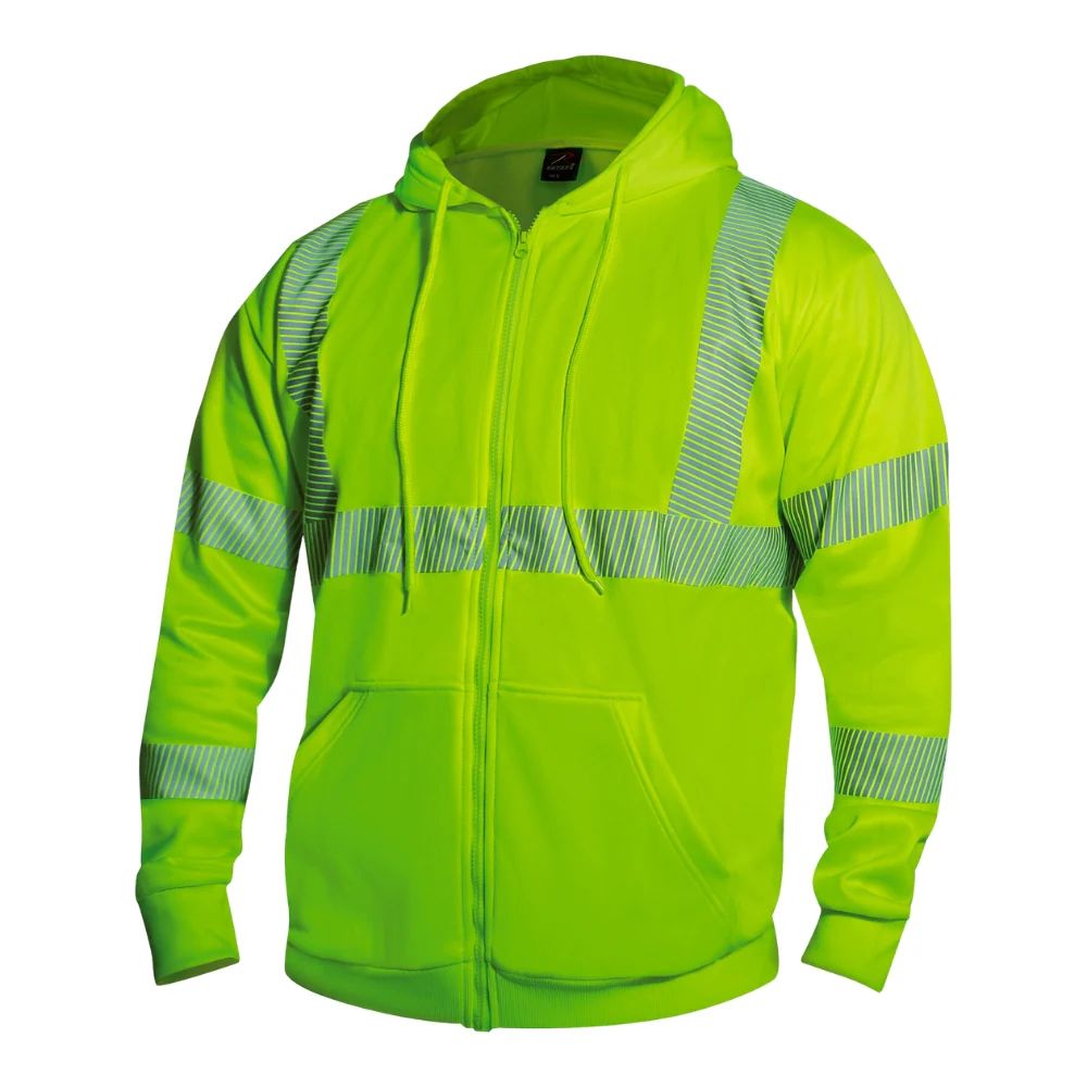 Rothco Hi-Vis Performance Zipper Sweatshirt - Safety Green