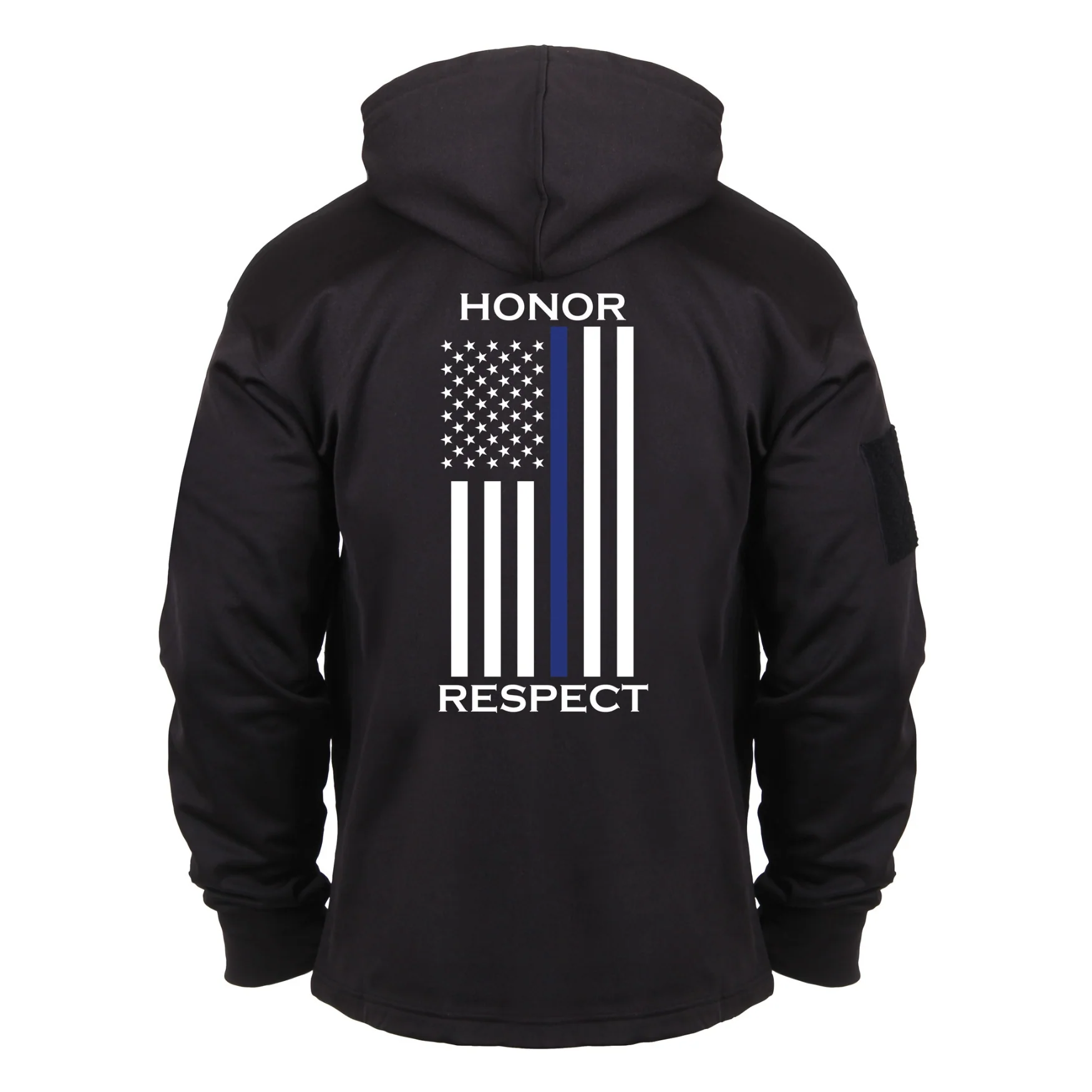 Rothco Honor and Respect Thin Blue Line Concealed Carry Hoodie - Black - Image 2