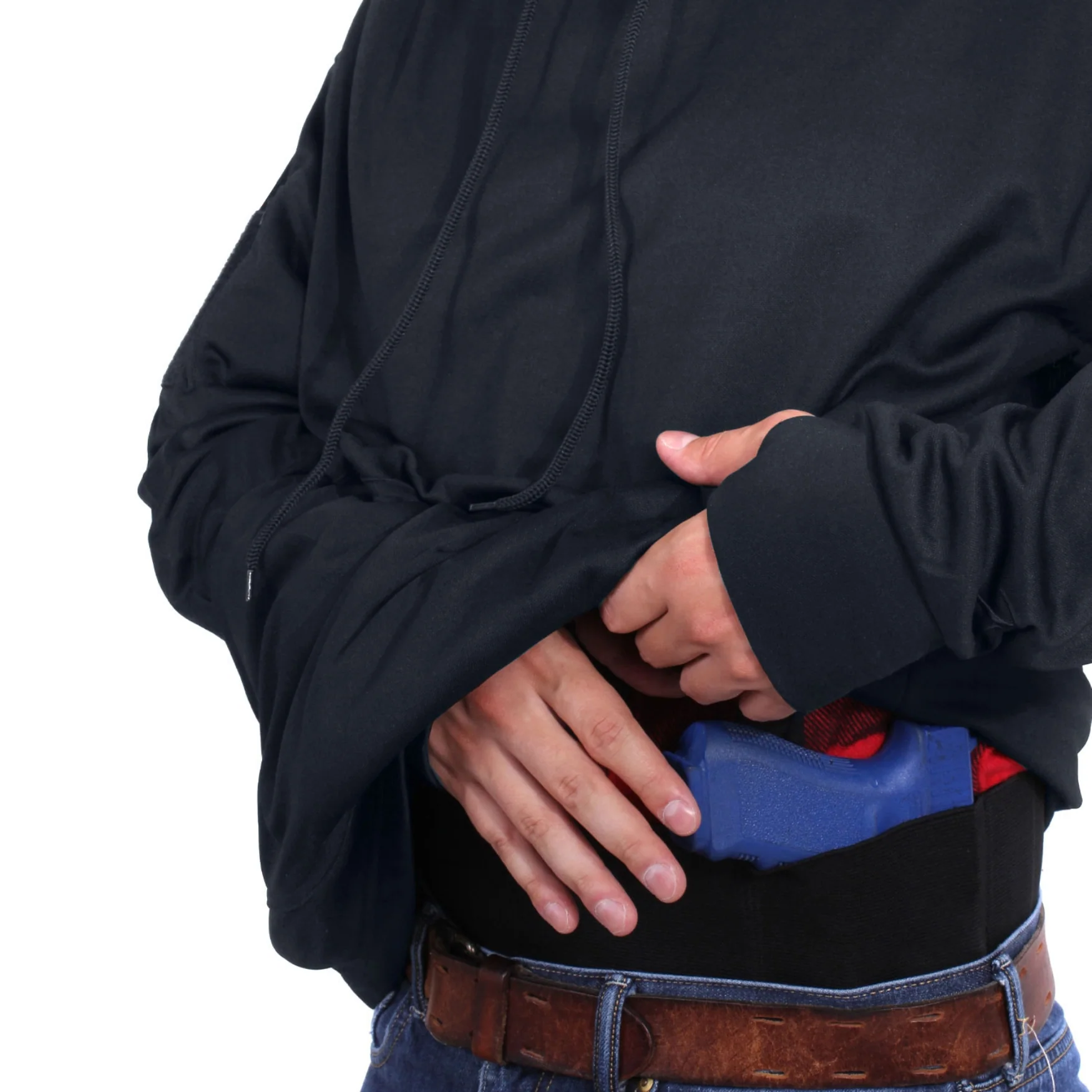 Rothco Honor and Respect Thin Blue Line Concealed Carry Hoodie - Black - Image 5