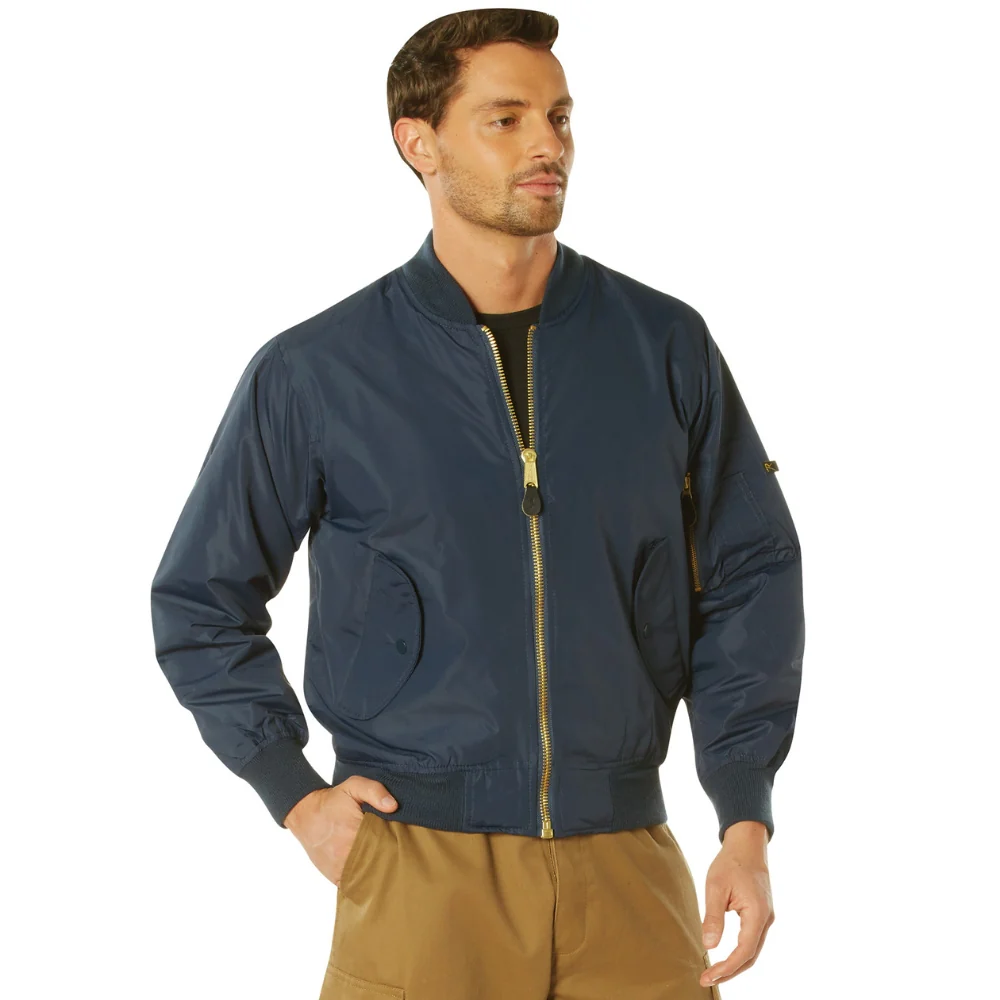 Rothco Lightweight MA-1 Flight Jacket (Navy Blue)