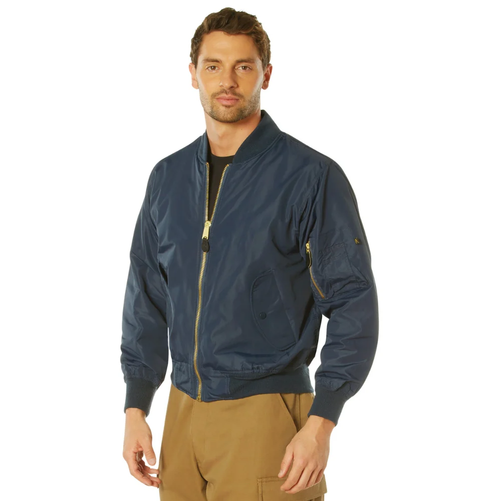 Rothco Lightweight MA-1 Flight Jacket (Navy Blue) - Image 2