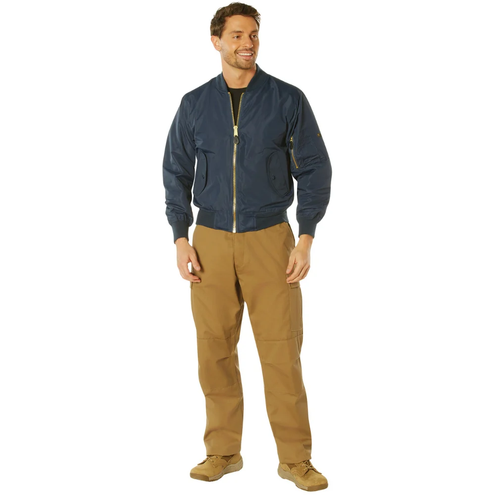 Rothco Lightweight MA-1 Flight Jacket (Navy Blue) - Image 4