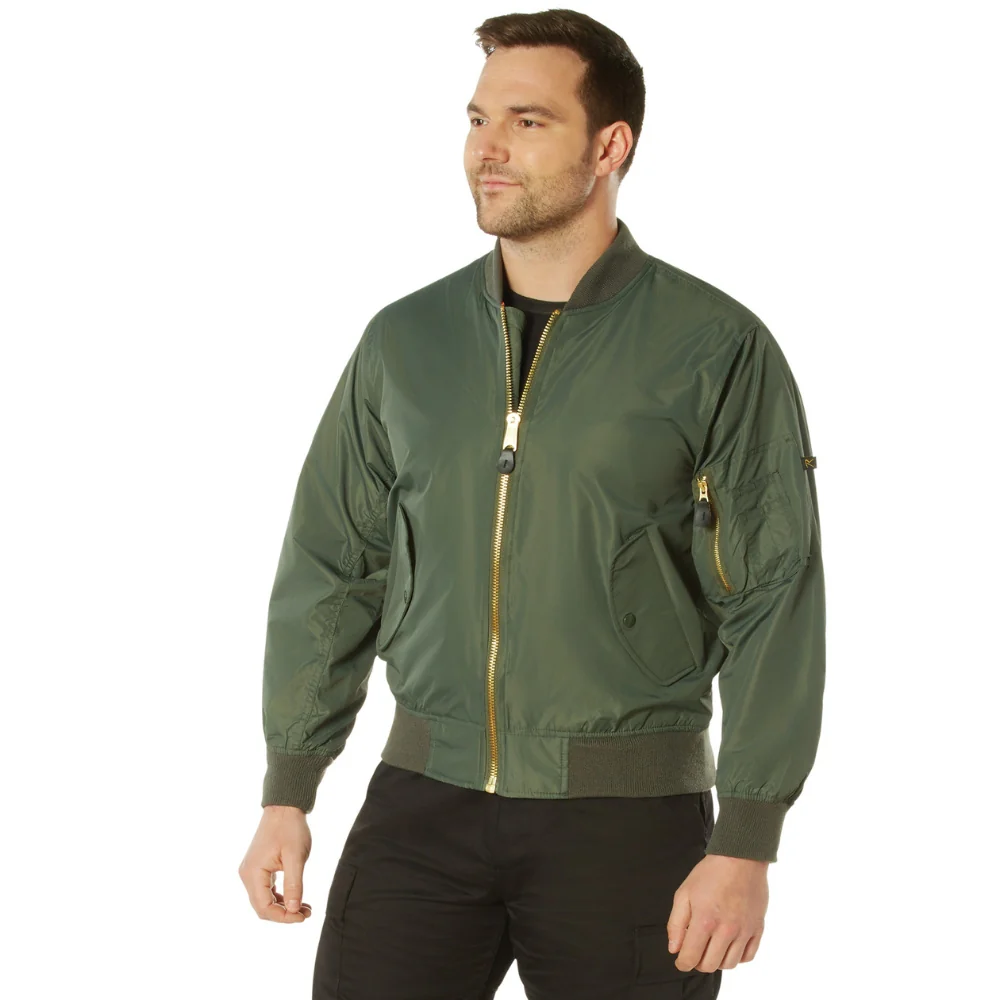 Rothco Lightweight MA-1 Flight Jacket (Sage Green) - Image 2