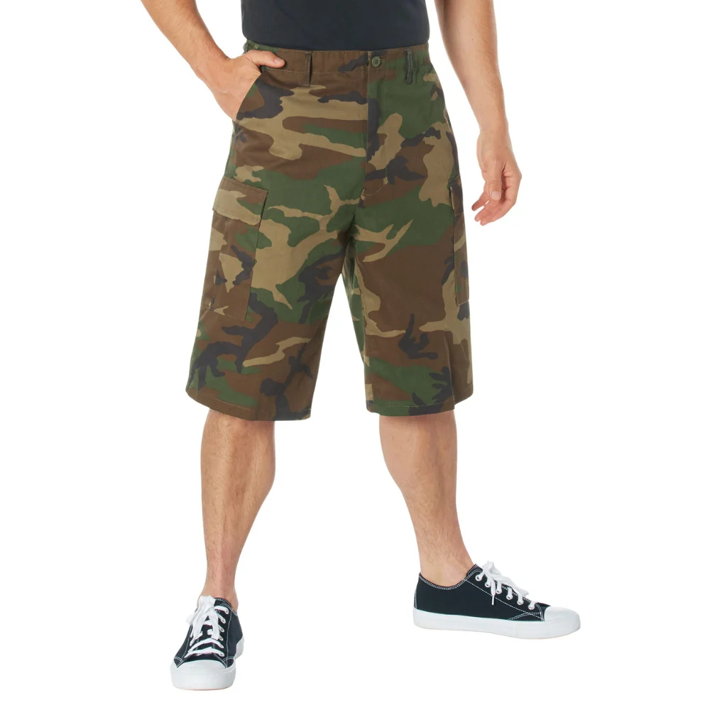 Rothco Long Length Camo BDU Shorts (Woodland Camo)