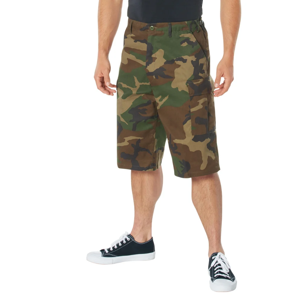 Rothco Long Length Camo BDU Shorts (Woodland Camo) - Image 2