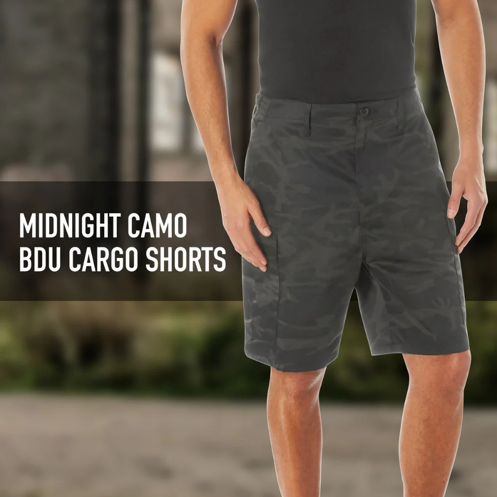 Rothco Midnight Camo BDU Shorts (Midnight Black Camo) - Image 5
