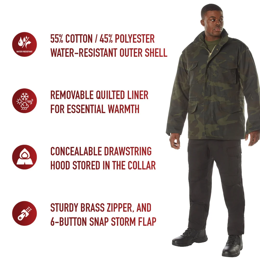 Rothco Midnight Camo M-65 Field Jacket (Midnight Woodland Camo) - Image 5