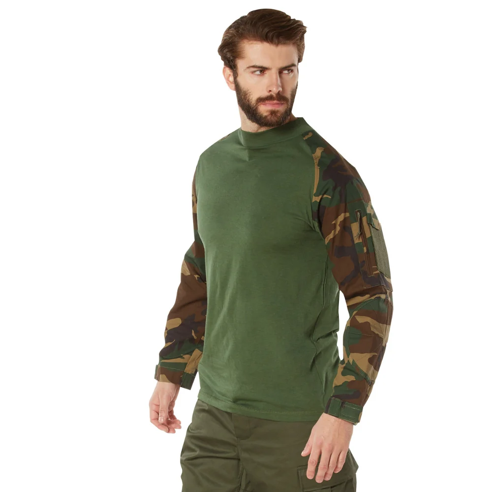 Rothco Military NYCO FR Fire Retardant Combat Shirt (Woodland Camo) - Image 2
