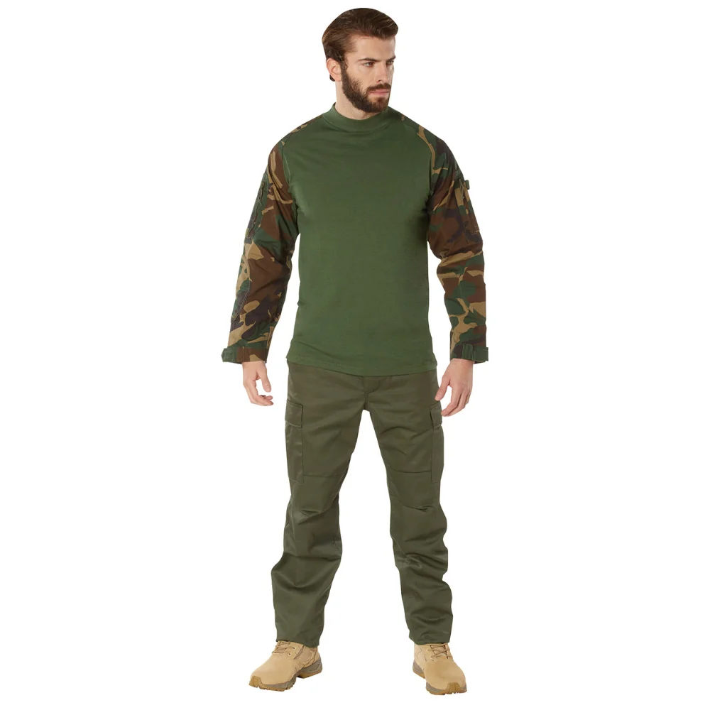 Rothco Military NYCO FR Fire Retardant Combat Shirt (Woodland Camo) - Image 4
