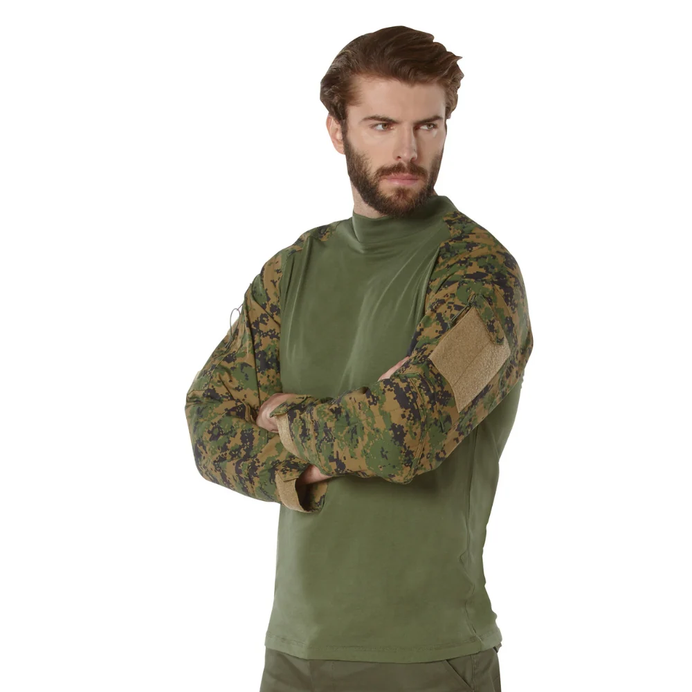 Rothco Military NYCO FR Fire Retardant Combat Shirt (Woodland Digital Camo) - Image 2