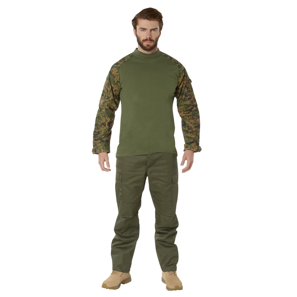 Rothco Military NYCO FR Fire Retardant Combat Shirt (Woodland Digital Camo) - Image 4