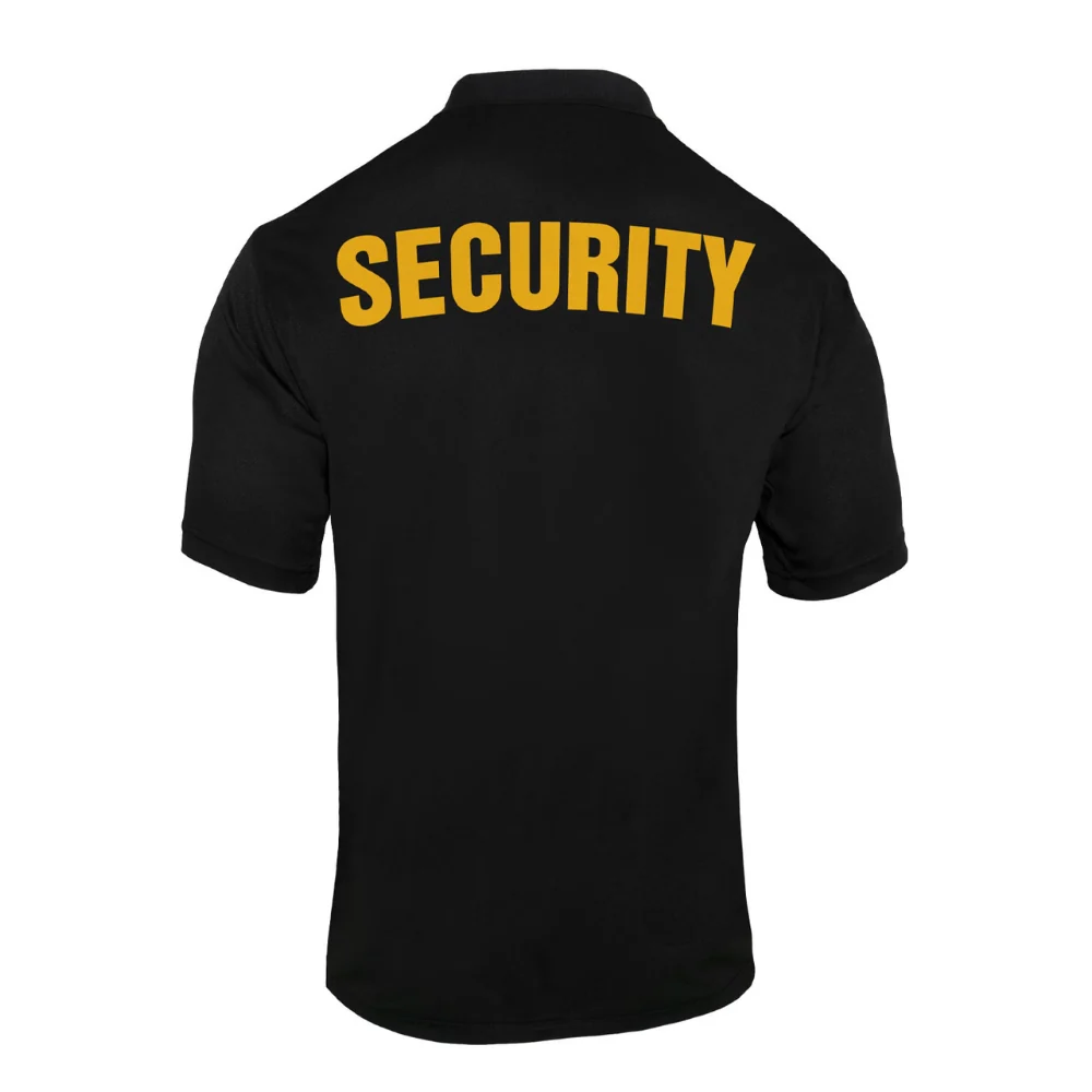 Rothco Moisture Wicking Security Polo Shirt (Black with Gold Lettering) - Image 2