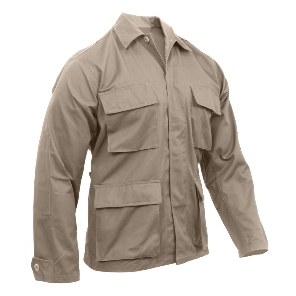 Rothco Poly/Cotton Twill Solid BDU Shirts (Khaki)