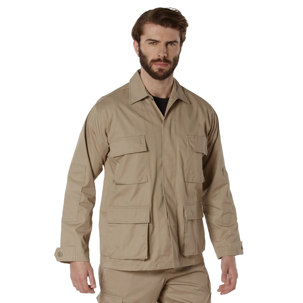 Rothco Poly/Cotton Twill Solid BDU Shirts (Khaki) - Image 3