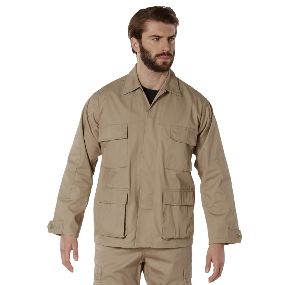 Rothco Poly/Cotton Twill Solid BDU Shirts (Khaki) - Image 4
