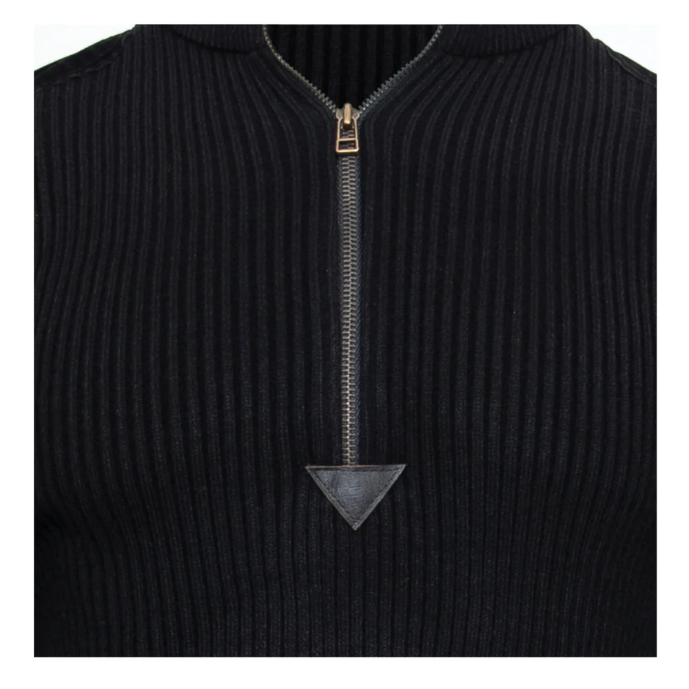 Rothco Quarter Zip Acrylic Commando Sweater (Black) - Image 5
