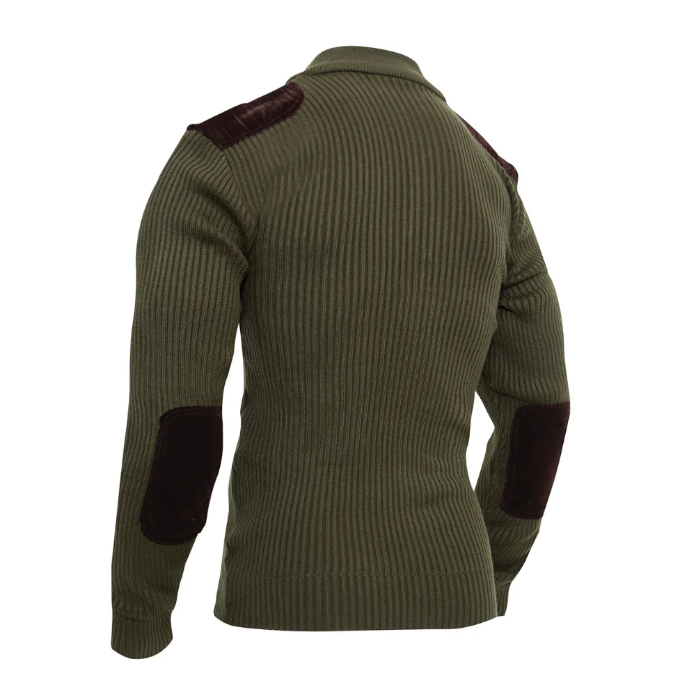 Rothco Quarter Zip Acrylic Commando Sweater (Olive Drab) - Image 3