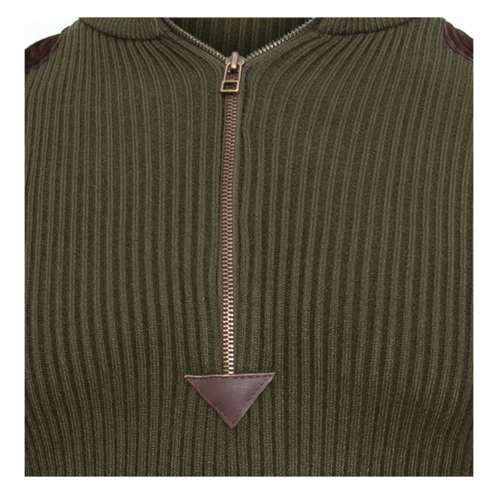 Rothco Quarter Zip Acrylic Commando Sweater (Olive Drab) - Image 4