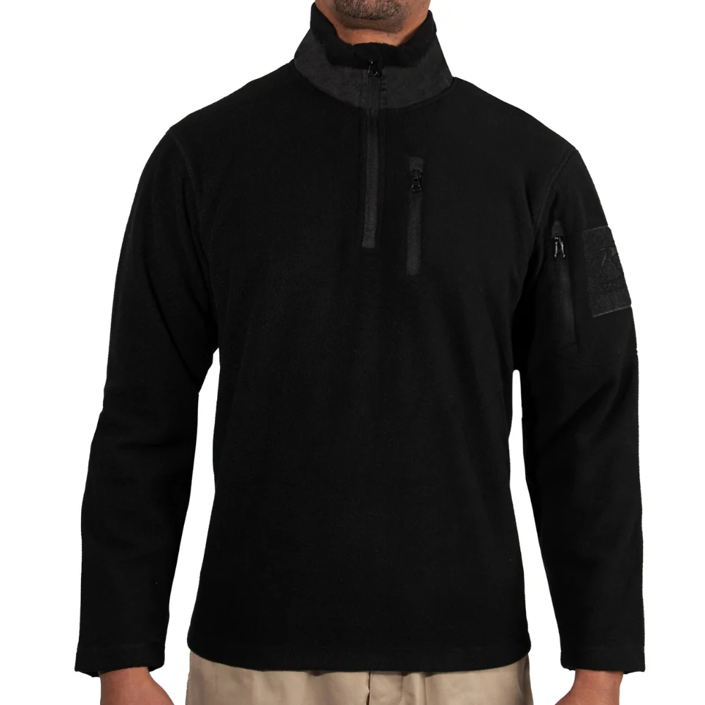 Rothco Quarter Zip Fleece Pullover (Black)